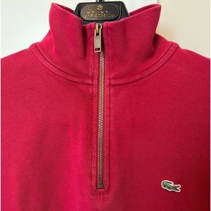 LACOSTE Men size 5- fits men Large 1/2 zip longsleeve shirt.Designed in France.